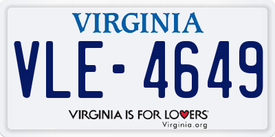 VA license plate VLE4649