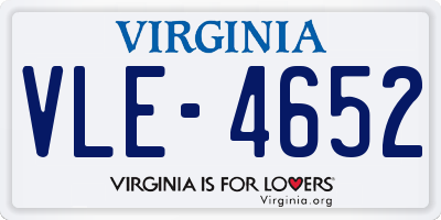 VA license plate VLE4652