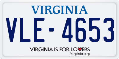 VA license plate VLE4653