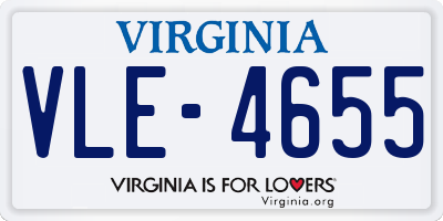 VA license plate VLE4655