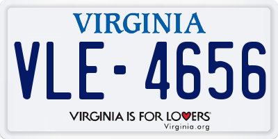 VA license plate VLE4656