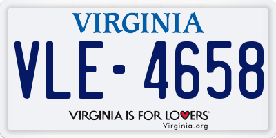 VA license plate VLE4658