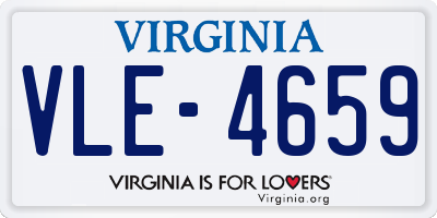 VA license plate VLE4659