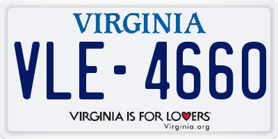 VA license plate VLE4660