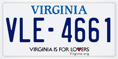 VA license plate VLE4661