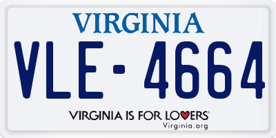 VA license plate VLE4664