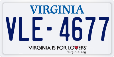 VA license plate VLE4677