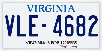 VA license plate VLE4682