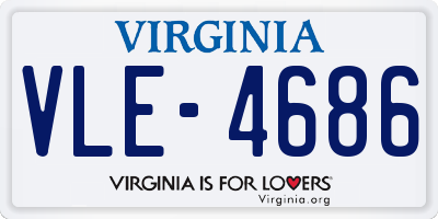 VA license plate VLE4686