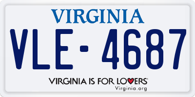 VA license plate VLE4687