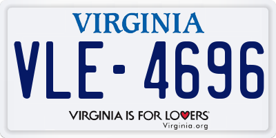 VA license plate VLE4696
