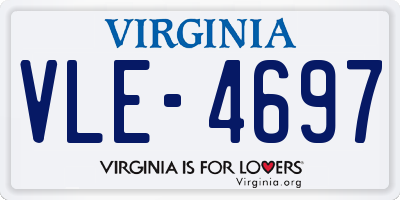 VA license plate VLE4697