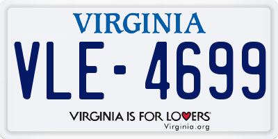 VA license plate VLE4699