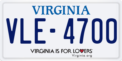 VA license plate VLE4700