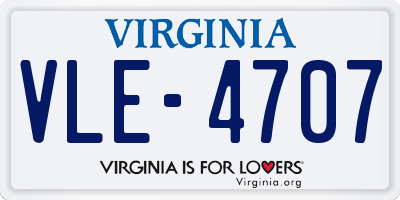 VA license plate VLE4707