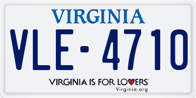 VA license plate VLE4710