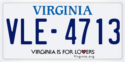 VA license plate VLE4713