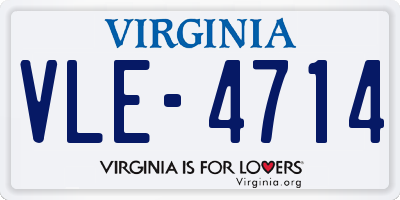 VA license plate VLE4714