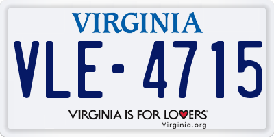 VA license plate VLE4715