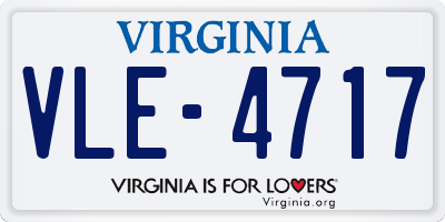 VA license plate VLE4717