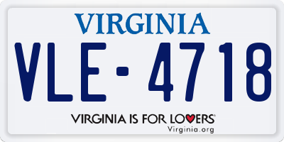 VA license plate VLE4718