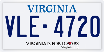 VA license plate VLE4720