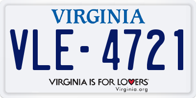 VA license plate VLE4721
