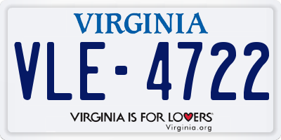 VA license plate VLE4722