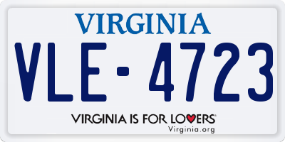VA license plate VLE4723