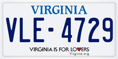 VA license plate VLE4729