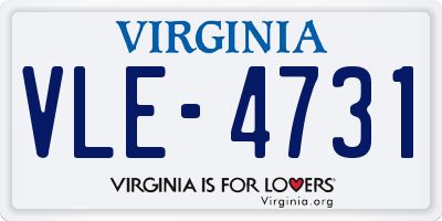 VA license plate VLE4731