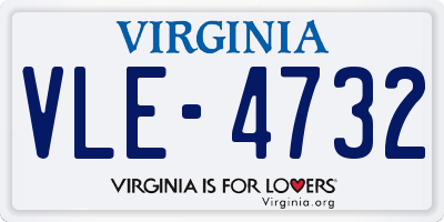 VA license plate VLE4732