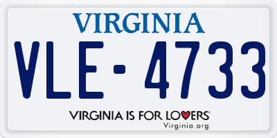 VA license plate VLE4733