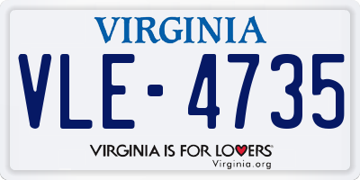 VA license plate VLE4735