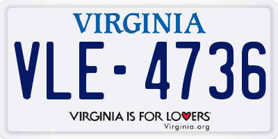 VA license plate VLE4736