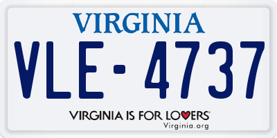 VA license plate VLE4737