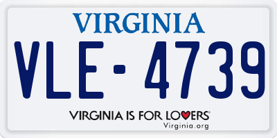 VA license plate VLE4739