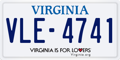 VA license plate VLE4741