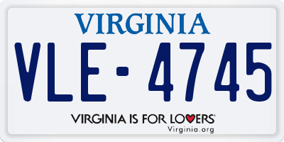 VA license plate VLE4745