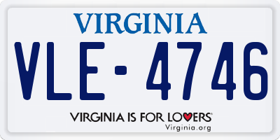 VA license plate VLE4746