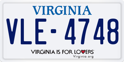 VA license plate VLE4748