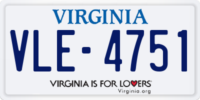 VA license plate VLE4751
