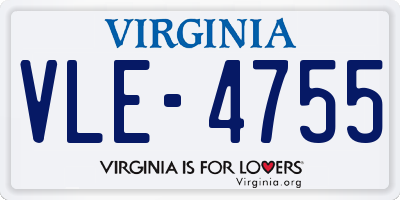 VA license plate VLE4755