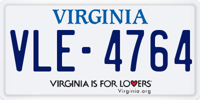 VA license plate VLE4764