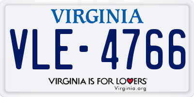 VA license plate VLE4766