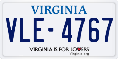 VA license plate VLE4767
