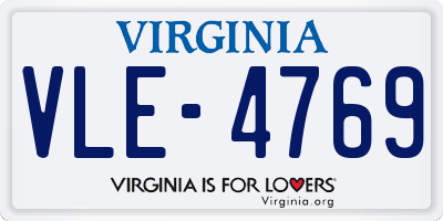 VA license plate VLE4769