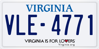 VA license plate VLE4771