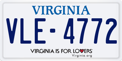 VA license plate VLE4772