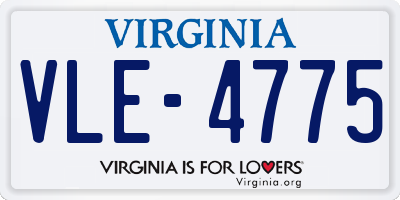 VA license plate VLE4775